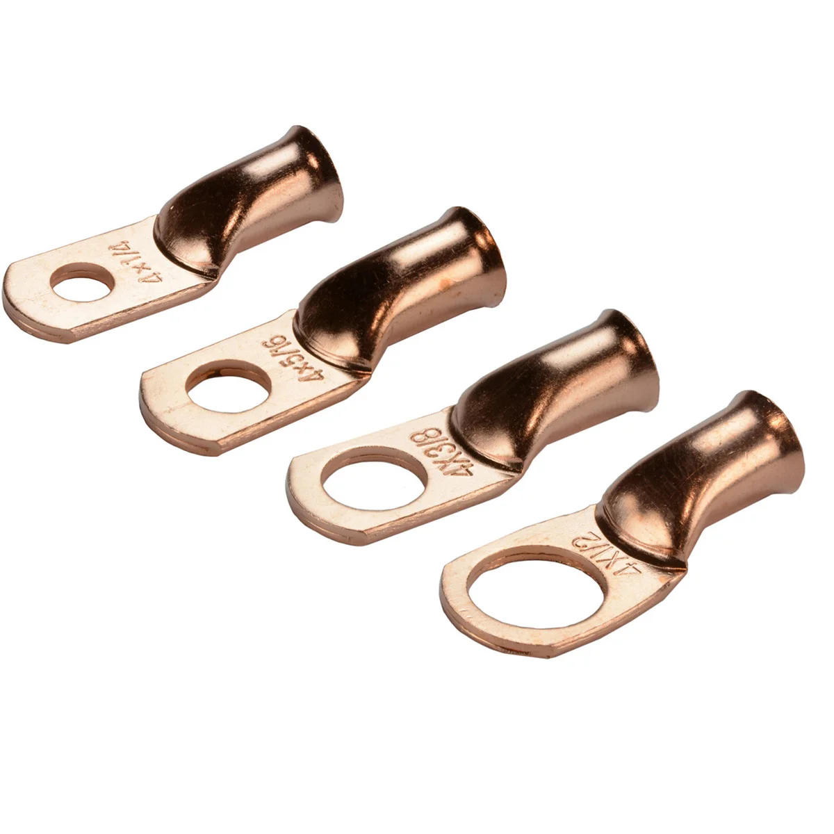 Description Picture 4 of item5Pcs 0-8AWG Bare Copper Ring Lugs Battery Crimp Terminals Electrical Wire Cable Connectors M5-M12 Kit Assortment