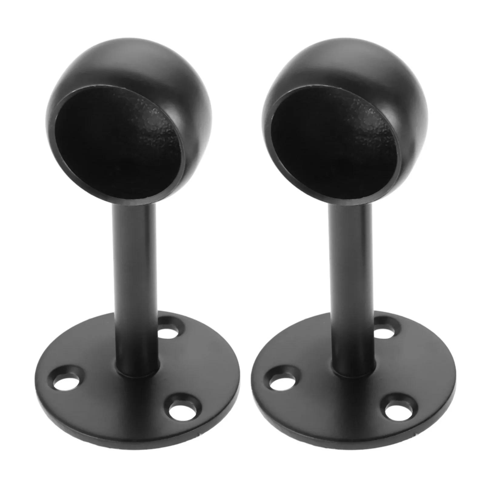 Description Picture 4 of item2PCS Stainless Steel Wardrobe Rod Brackets closet Flange Rod Holders Curtain Rod End Supports Pole Socket Brackets 22mm