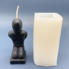 Kneeling Man Silicone Candle Mold for DIY Aromatherapy Candle Plaster Ornaments Handicrafts Ceremony Mould Hand Gift Making