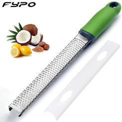 Cheese Grater & Lemon Zester with Protect Cover - Stainless Steel Kitchen Grater Slicer with Non-Slip Handle,  Dishwasher Safe