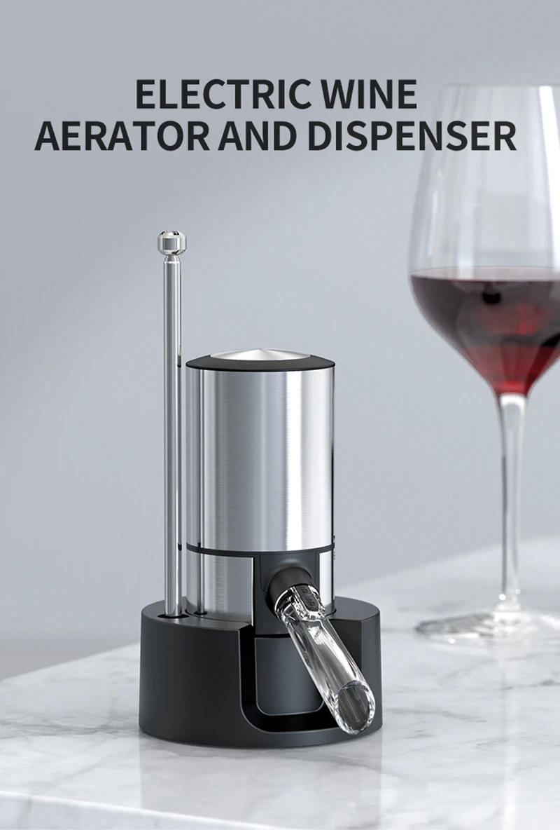 Description Picture 2 of itemElectric Wine Aerator Dispenser Bar Accessories One-touch Automatic Wine Decanter Pourer Wine Aeration for Party aerador vinho