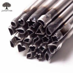 High quality DIY leather craft tool 6 8 mm flower punch leather steel mixed design belt hole making tools pattern 22 shape