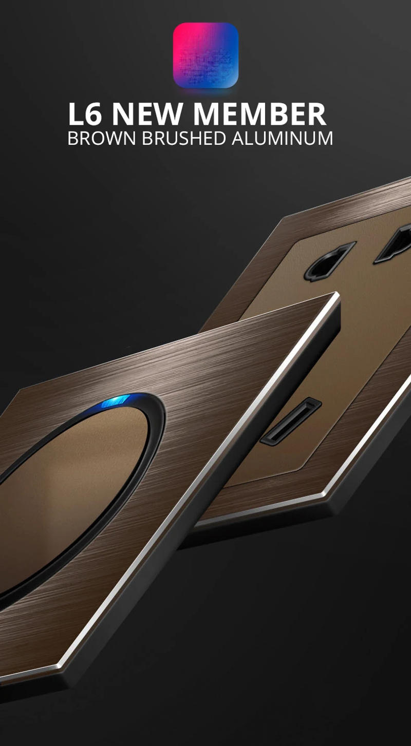 Description Picture 5 of itemEU French Wall Socket Electrical Power Outlet Brushed Brown Aluminum 1-5 Posts Plate USB Charge Port RJ45 CAT6 Wiring Outlet