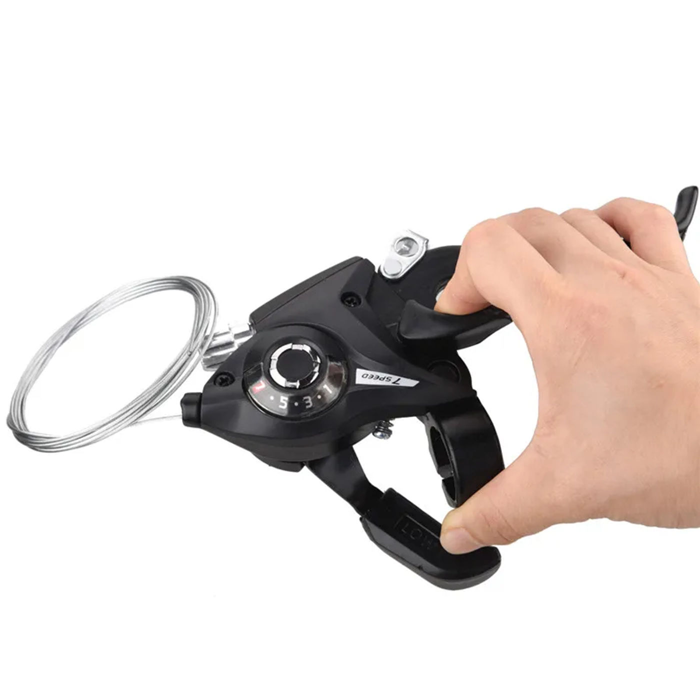 Description Picture 6 of item1 pair 3/ 7 / 8 Speed Bicycle Shifter Brake Thumb Shifter Brake Lever MTB Bike Derailleur Riding Brake Levers Bike Accessories