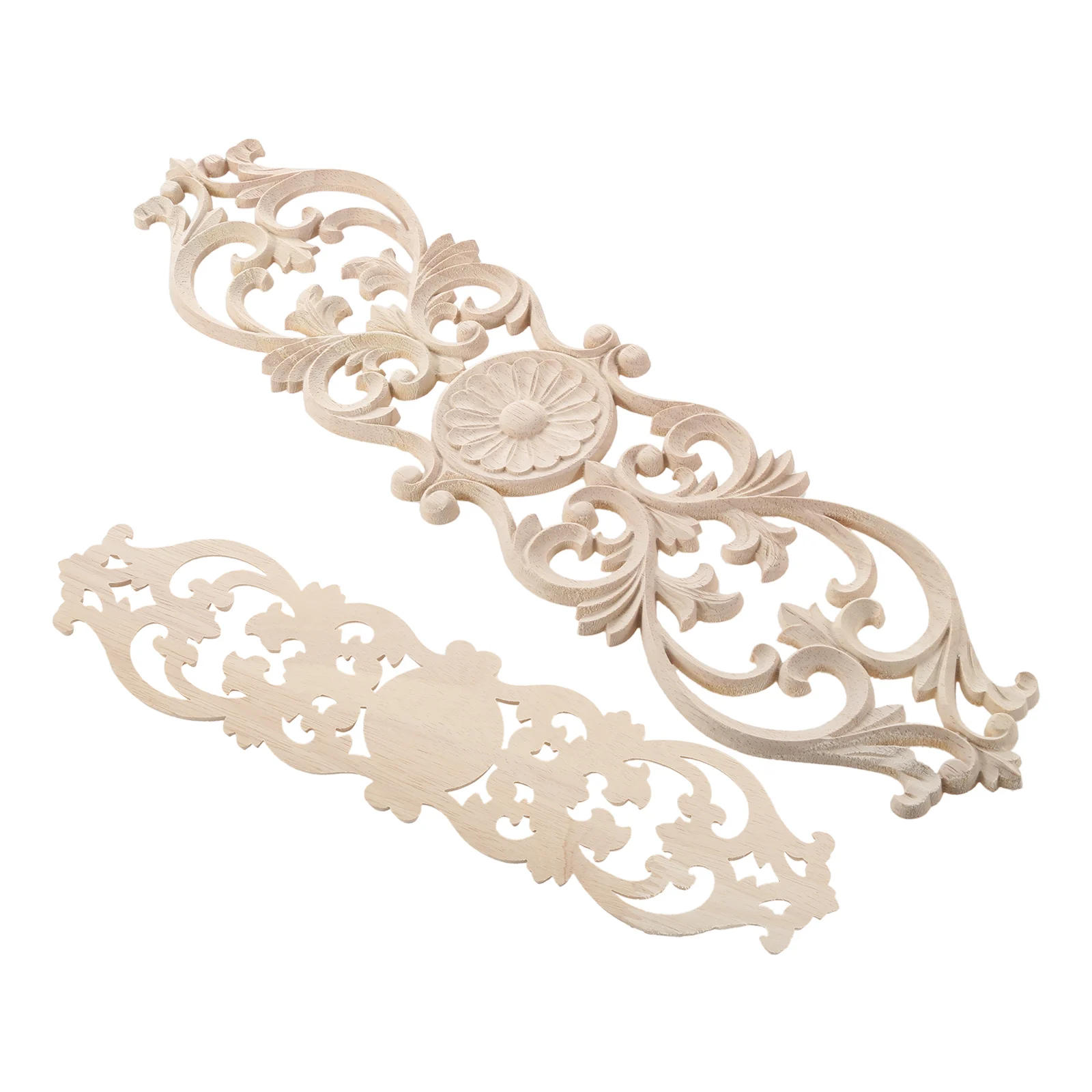 Description Picture 5 of itemWood Oak Flower Onlay Decal Corner Applique for Home Furniture Decor Decorative Wood Carved Long Applique Vintage Decoration