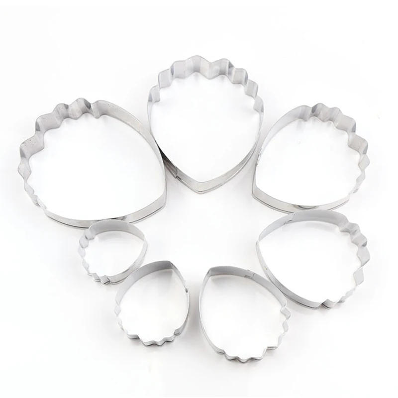Description Picture 6 of item7pcs/set Stainless Steel Peony Flowers Petal Cookie Cutter Mold Pastry Mould Sugarcraft Cake Decorating Tool Cake Tool