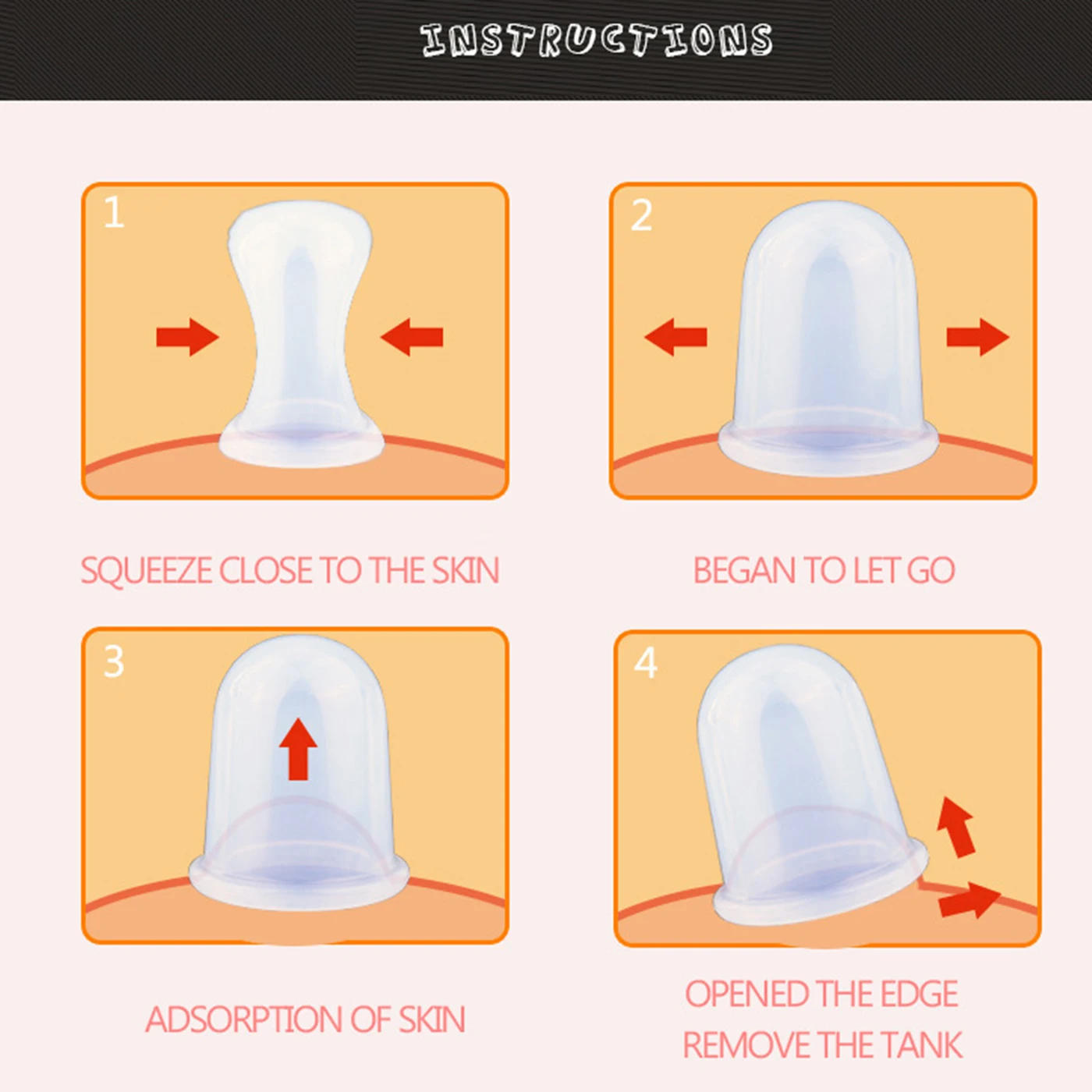 Description Picture 6 of itemSilicone Vacuum Cup Suction Cups Vacuum Cans Massage Body Face Neck Massage Suction Cup Health Care Cellulite Massage Tools