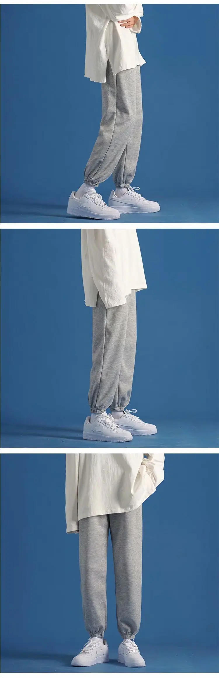 Description Picture 4 of itemICCLEK Sweatpants Men's Casual Trousers Loose Drawstring Leggings Pants Autumn and Winter Plus Velvet Thickened Wide-leg Pants