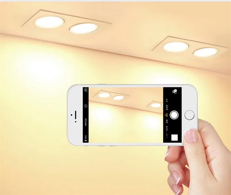 Description Picture 3 of itemAnti-glare Double Square Dimmable LED Downlight COB Recessed LED Ceiling Lamp Spot Light 20w 24W 30W AC85-265V Indoor Lighting