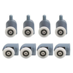 8PCS Up and Down Single Wheel Nylon Bouncing Wheel Bathroom Glass Sliding Door Pulley Shower Room Accessories