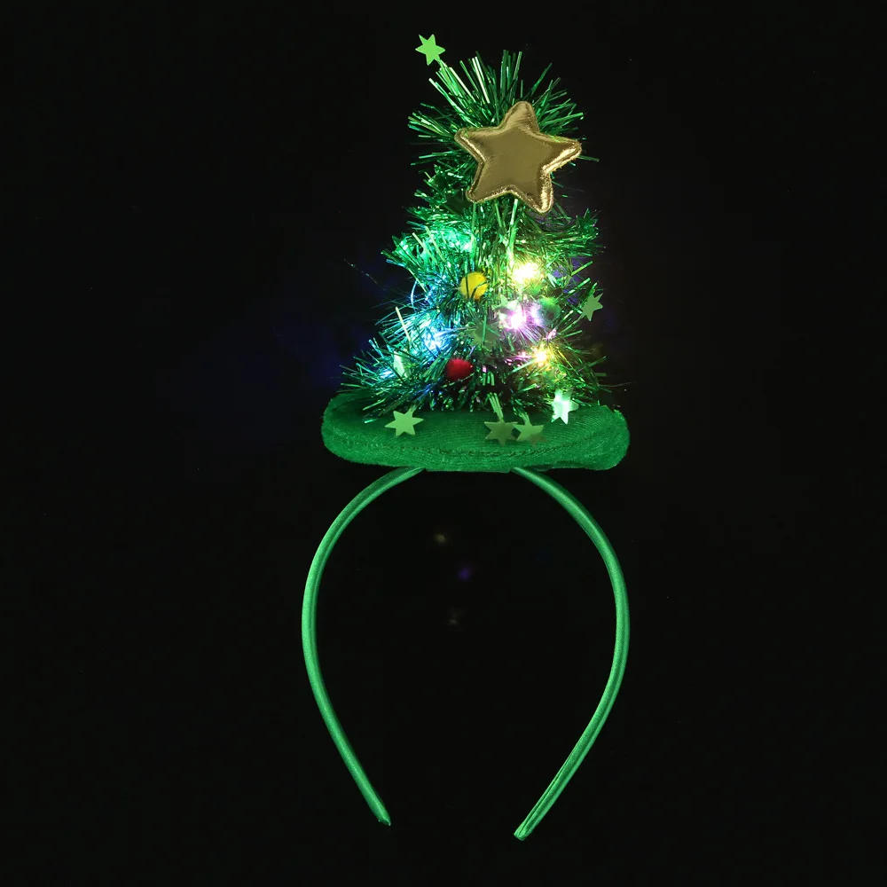 Description Picture 2 of itemChristmas Women Child LED Flashing Headband Light Up Hair Band Tree Holiday Party Accessory Gift Red Green  Wedding Festival
