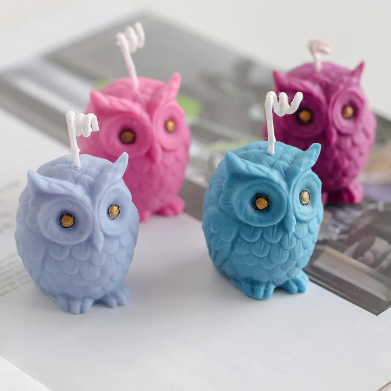 Description Picture 3 of item3D Owl Silicone Candle Mold Diy Cute Little Animal Candle Making Supplies Handmade Soap Plaster Craft Resin Mold Home Decor Gift