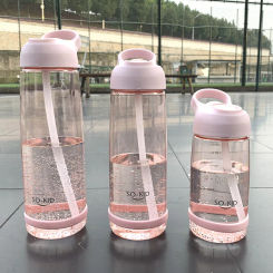 Creative Quality Water Bottle with Straw Useful Plastic School Sports Drinking Flask Drinkware Essential Supplies 550 ml 850 ml