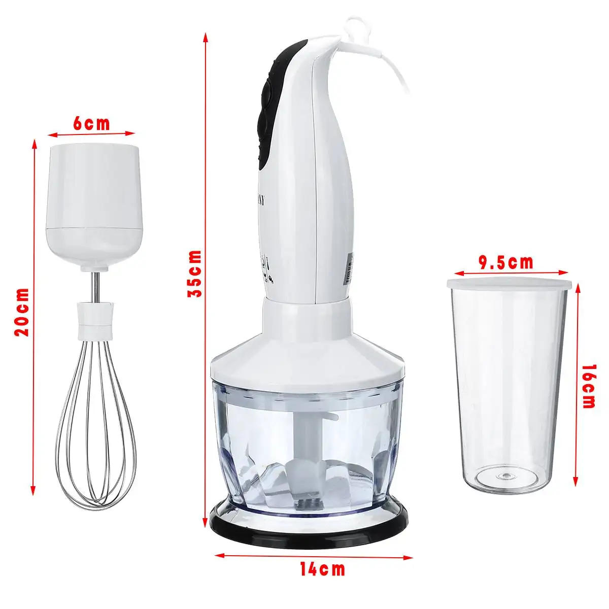 Description Picture 5 of item4 in 1 Hand Blender Electric Food Blender Mixer 2Speed Detachable Hand Food supplement Vegetable Meat Grinder Whisk Juicer Mixer