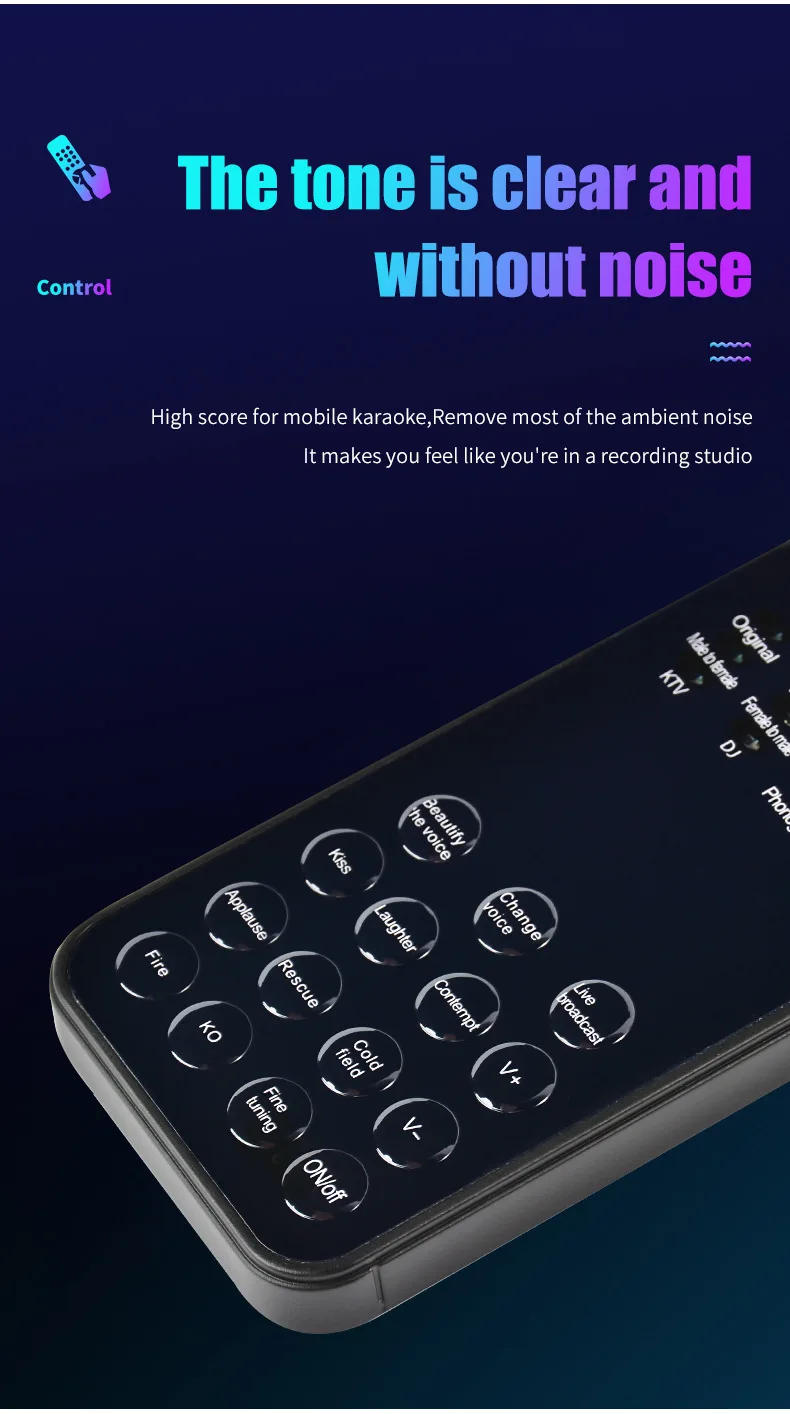 Description Picture 5 of item12 Voice Modes Changer Live Gaming Streaming Sound Changes Microphone Mini Portable Voice Modulator for Phone PC Tablet Laptop