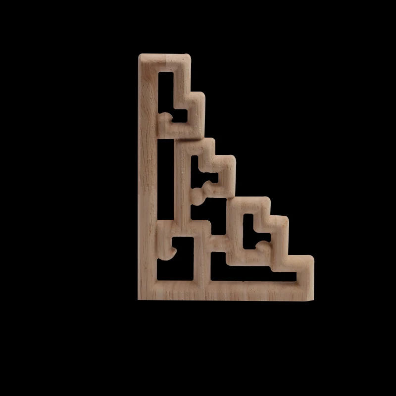 Description Picture 2 of itemWood Decal  Wood Figurines Wood Applique Onlay Modern Retro Long Leaves Crown Rubber Wood Furniture Corner Walls Doors European
