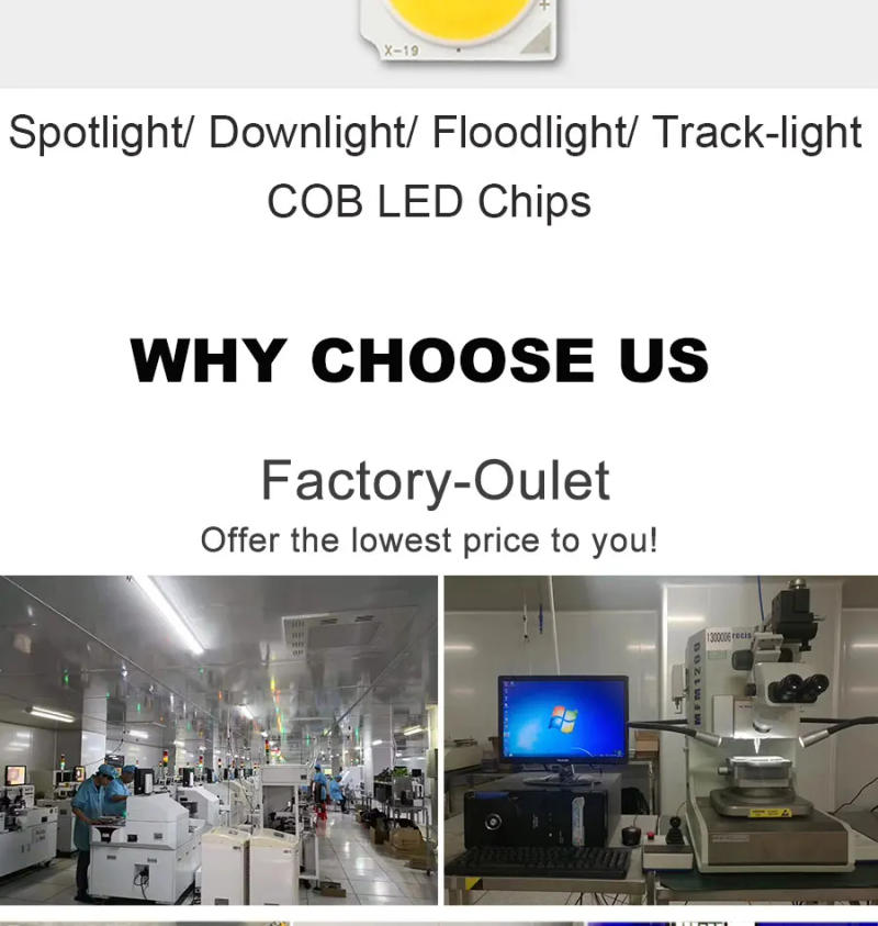 Description Picture 3 of itemDropshipping COB LED Chip 17mm Lighting Surface 10W 30W LED Beads with LED Driver for Downlamp Track Lights 30V 300mA Chips