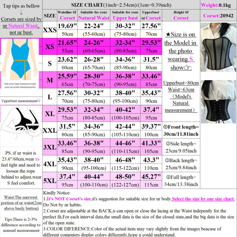 Description Picture 2 of itemWomen Sexy Sheer Mesh Patchwork Bustier Corset Vintage Strapless Lace-Up Back Overbust Waist Cincher Body Shaper Top Wholesales