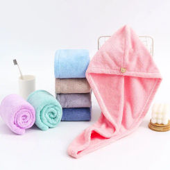 Bath Towels  Bath Wrap Hat Quick Bathrobe Terry Hair Fast Drying Dryer Towel Lady Turban Microfiber Towel For Bathroom Women Cap