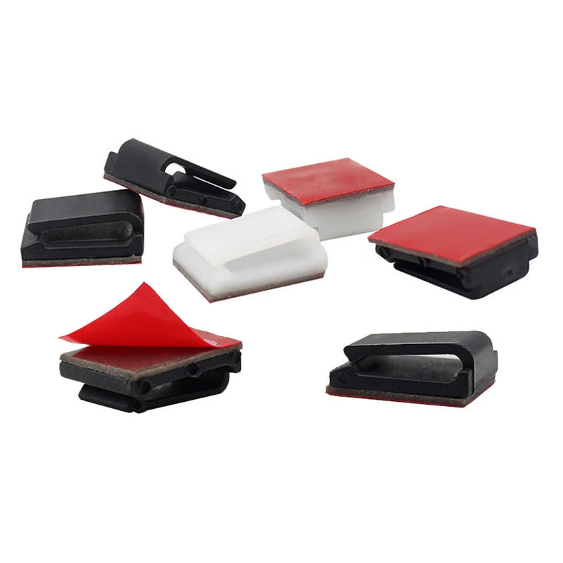 Description Picture 2 of item10pcs/30pcs/50pcs Self-adhesive Wire Bundle Holder Tie Mount Clip for10mm wide Fix LED Strip lights Connector Tie Mount Suitable