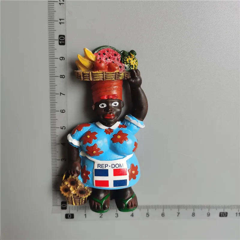 Description Picture 4 of itemDominican Republic Black Lady Carnival Bus Santa Domingo Church Punta Cana Macaw Resin fridge Magnet Tourist Souvenirs
