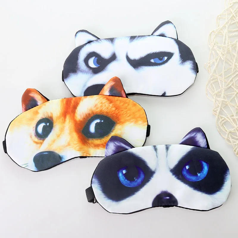 Description Picture 5 of item1PCS 3D Sleeping Mask Cute Cartoon Cat Dog Sleeping Eye Mask Eyeshade Cover Soft Portable Animal Blindfold Eyepatch Eye Cover