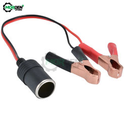 New 12V Power Car Cigarette Lighter Female To Alligator Clips Extension Connector  Terminal Clip-on Battery Adapter Auto Socket