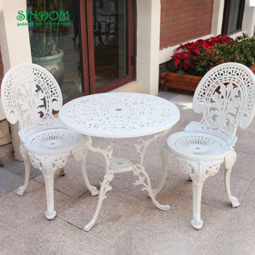 Back Yard Balcony Gold 2 Chairs Outdoor Funiture Set Metal Garden Table and Chair Sets