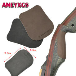2pcs Sheepskin Leather Bow Grip Saddle Pad Cover Adhesive Bow Riser Protection Archery Protector Recurve Bow Hunting Accessories
