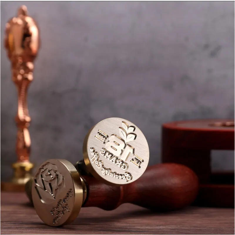 Description Picture 6 of itemCustom Seal Wax Seal Stamp Customized with Own Logo Wedding Invitation Birthday Gift Stamp Replaceable Handle Stamp Crafts Seal
