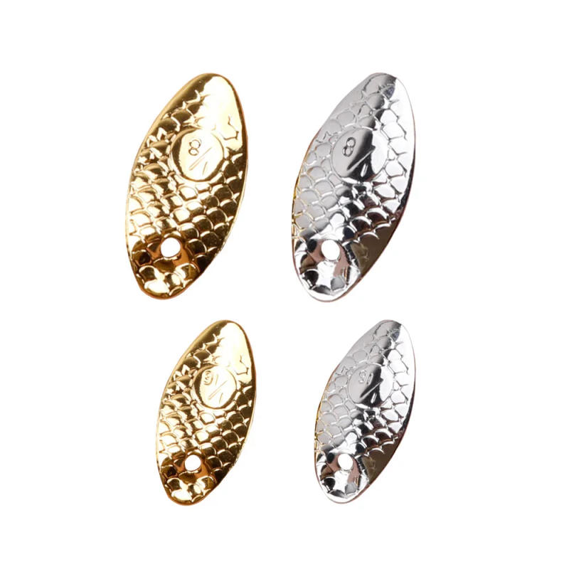 Description Picture 5 of item10pcs/lot Fishing Spinner Rings Blades Water drop fish scale sequins Nickel Spoons Plaice Tackle Craft DIY bait lure accessories