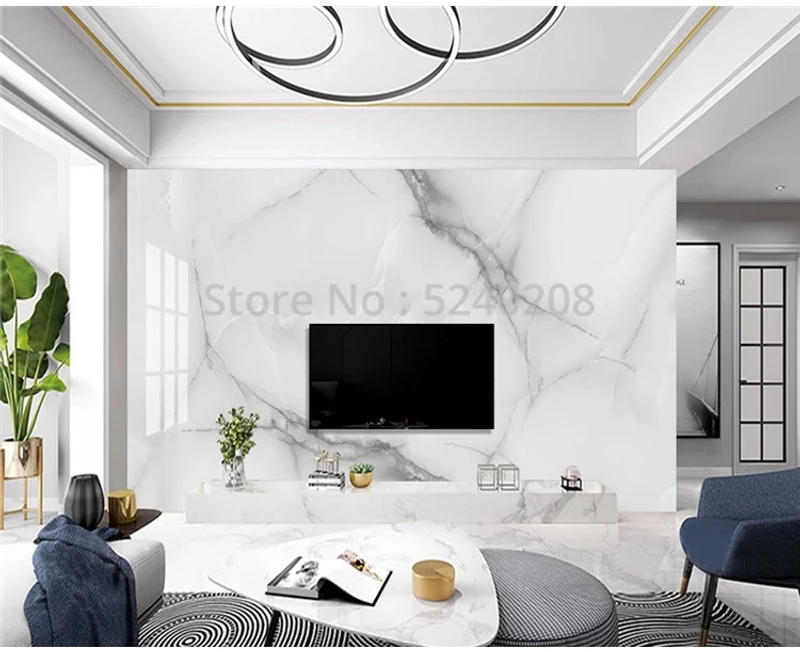 Description Picture 6 of itemCustom Mural Wallpaper Modern 3D White Marble Wall Paper Living Room TV Sofa Luxury Home Decor Background Waterproof 3D Stickers