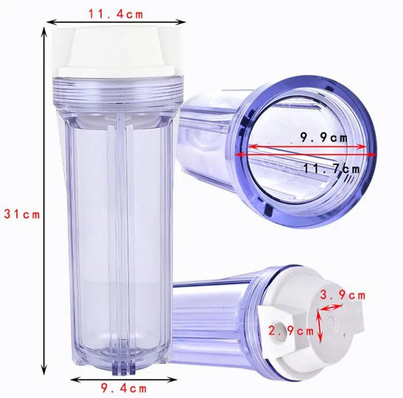 Description Picture 2 of item10 inch transparent PET filter housing household water purifier pre-filter pipe filter single-stage water purifier