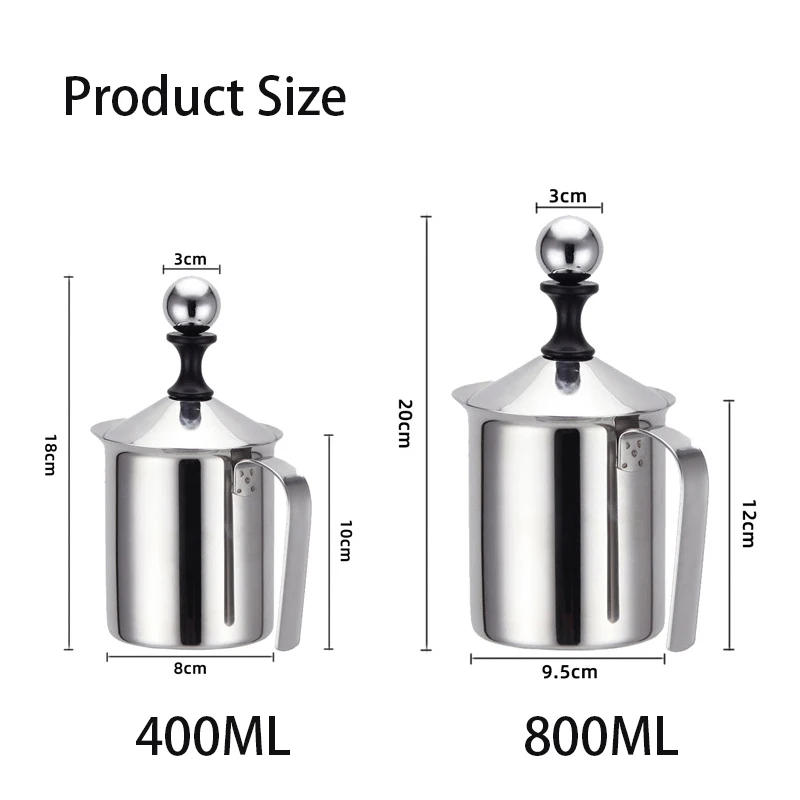 Description Picture 6 of item400ML Manual Milk Frother Stainless Steel Cappuccino Milk Creamer Milk Foam Mesh Coffee Foamer Creamer Kitchen Applicanc