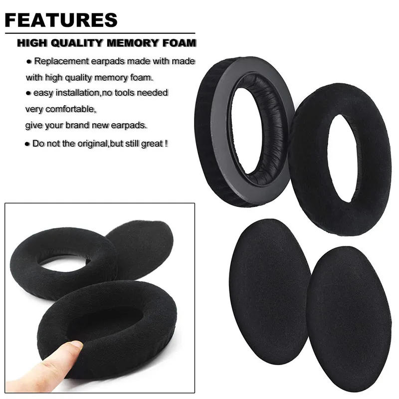 Description Picture 4 of itemEarpads For Sennheiser HD525 HD535 HD545 HD565 HD580 Earpad HD600 HD650 headband Headphones 1 Pair Pads Ear Pad Cups Foam