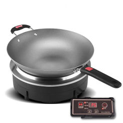 3000W Big Power Commercial Induction Cooker Circular Concave Embedded Hotpot Cooker Timing Round Electromagnetic Oven
