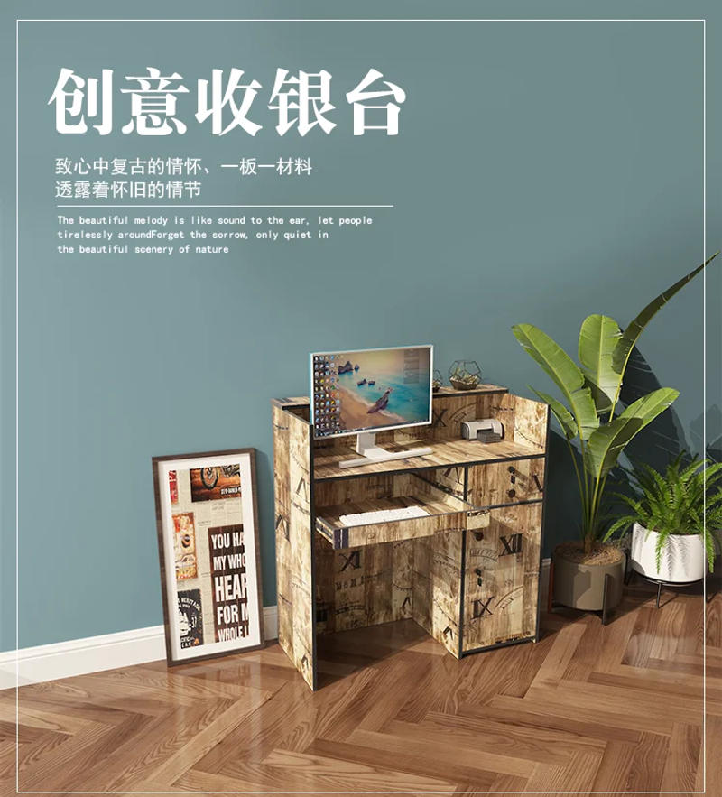 Description Picture 5 of itemRetro Bar, Clothing Store, Cashier Counter, Small Bar Counter, Simple Counter, Hairdressing Salon, Catering Shop Front Desk