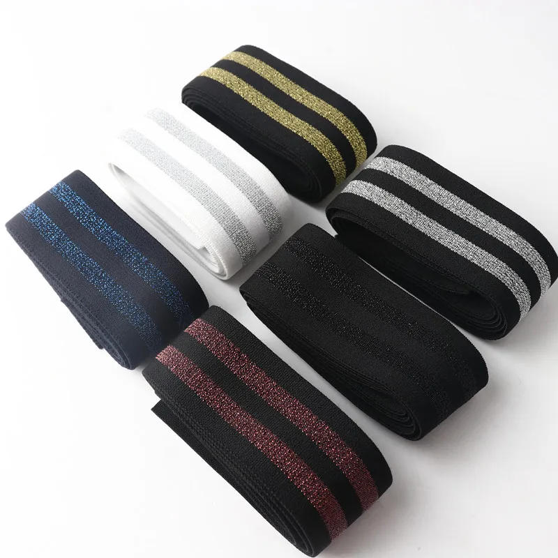 Description Picture 4 of item40Mm Thick Striped Elastic Band Pants Waist Sealing Rubber Band Wide Flat Elastic Striped Webbing Accessories Sewing Accessories