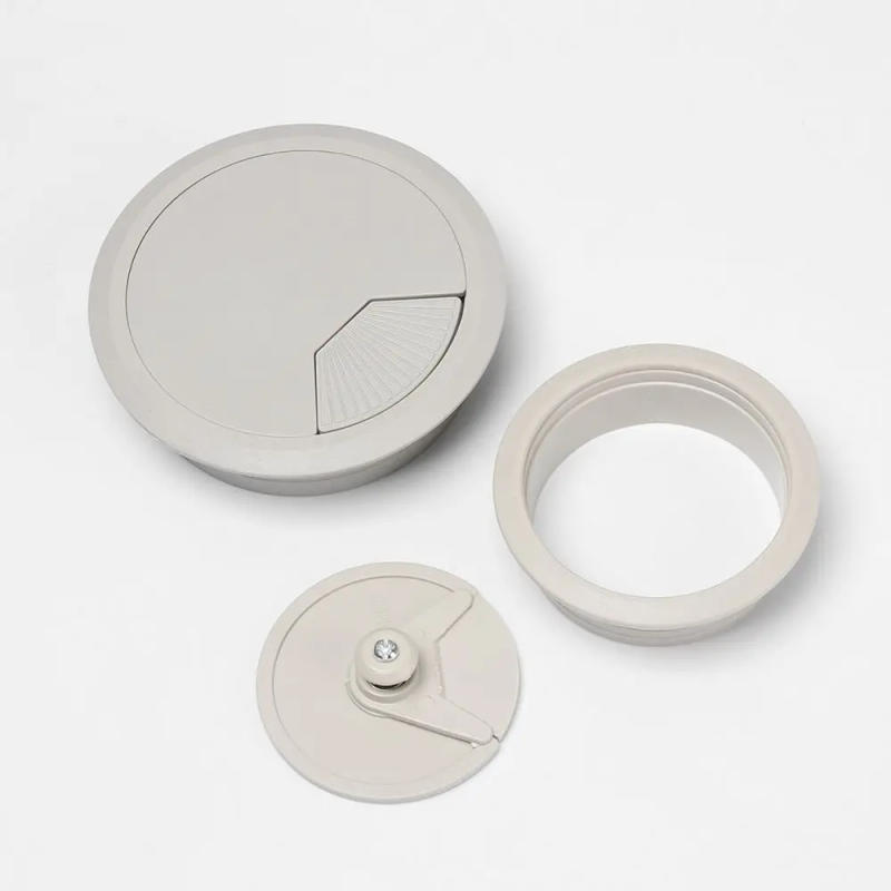 Description Picture 4 of item60/80mm Round Practical Buckle Line Cable Clamp Office Computer Grommet Wire Hole Cover Line Box Desk Table Cable Fastener