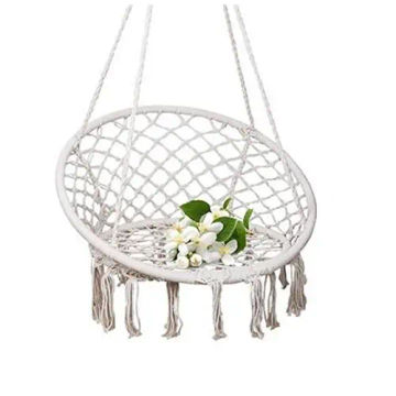 Outdoor Hammock Nordic Indoor Egg Chair Swing Basket Tassel Swing Hanging Chair Handmade Knitted Patio Furniture Swings
