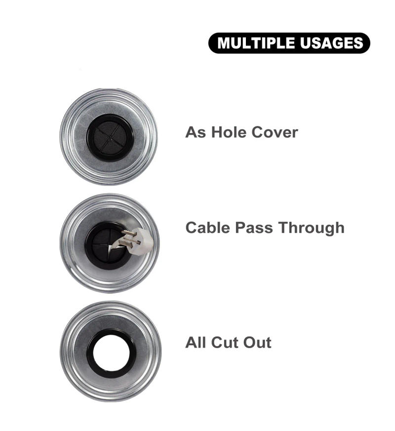 Description Picture 5 of itemFlexible Rubber Grommet for Cable Hole Cover, Wire Organizer, Cable Pass Through, Round Gasket Black