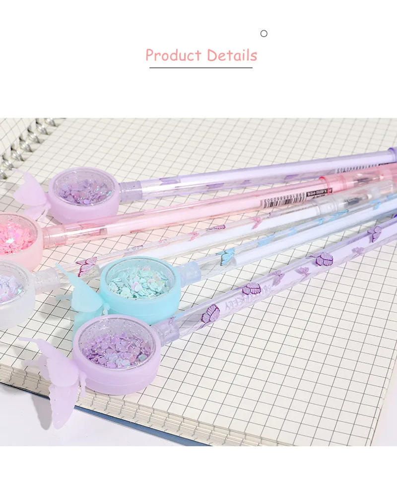 Description Picture 6 of item5PCS Cute Sequin Butterfly Neutral Pen Wedding Bridesmaid Guest Gift Birthday Baby Shower Party Favors Giveaway Easter Gifts