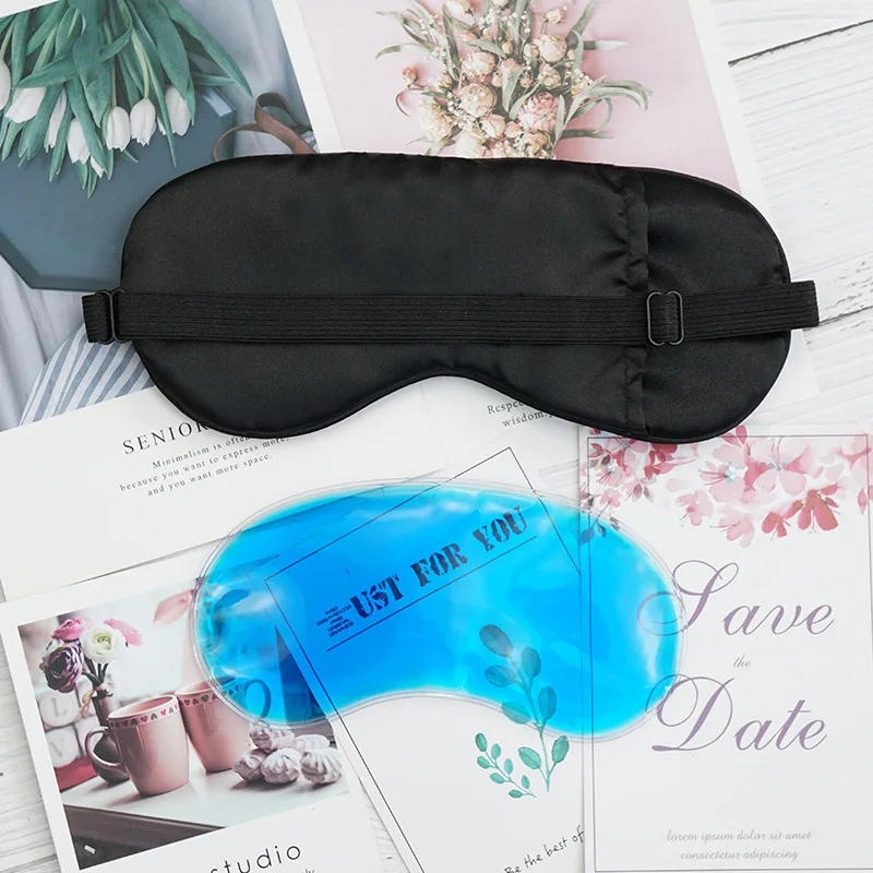 Description Picture 3 of itemSilk Eyeshade Sleeping Eye Mask Cover Patch Travel Relax Eyepatch Blindfold Sleep Aid Masks with Ice Bag Shade Light Women Men