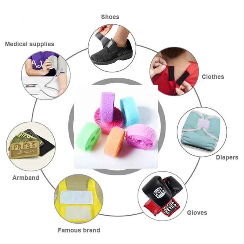 Description Picture 6 of item2/5meter Sew on Hook and Loop Colour 20mm Non-Adhesive Fabric Fastener Interlocking Tape Nylon Strips Sticky DIY Craft Supply