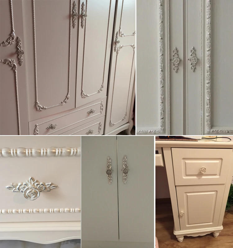 Description Picture 4 of item1Pcs European Ivory Rose Style Cabinet Handles and Knobs Modern Simple Wardrobe Drawer Door Pulls Furniture Hardware