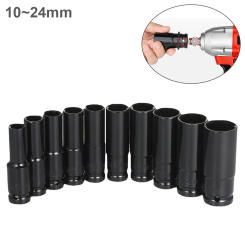 10mm-24mm 1/2" Drive Deep Impact Wrench Socket Head Adapter Hexagonal Hex Socket Head Sleeve for Pneumatic Electric Wrench Drill