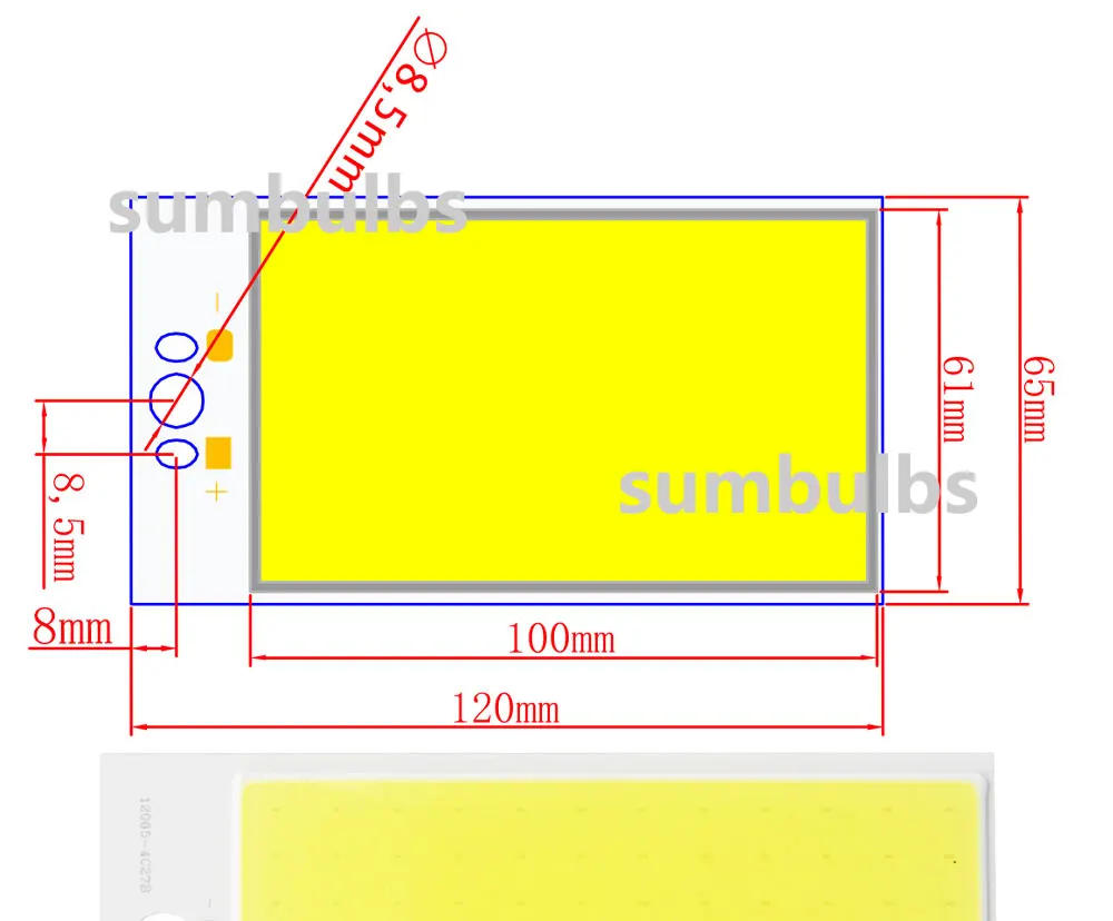 Description Picture 2 of itemNew Store Promotion 120*65mm 12V 30W Cob Led Panel Light Source Bulb Cold Warm White High Bright LED for Diy Lamp
