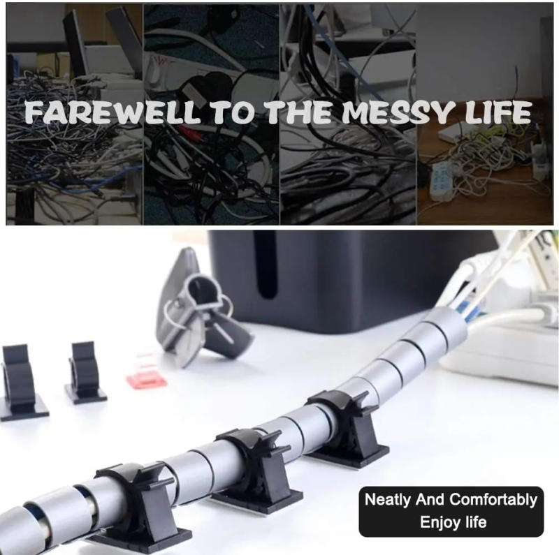 Description Picture 3 of item10PCS Adjustable Self-Adhesive Cable Organizer Clips Wire Ties Mounts Clamp Clips Organizer Desk Cable Cord Management Holder