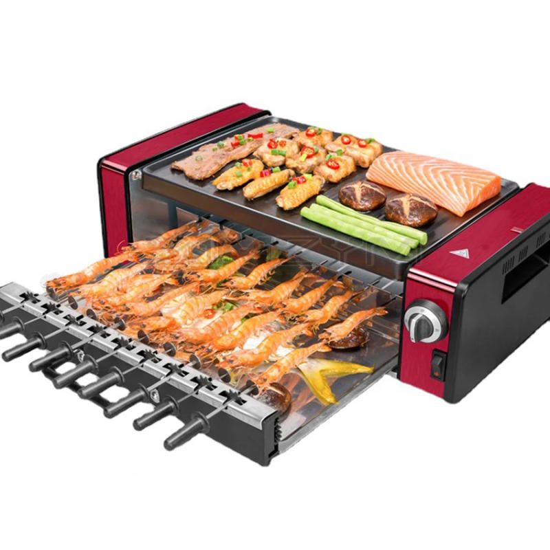 Description Picture 3 of itemMultifunctional Grill 1200W Household Electric Grill for 4-8 People Smokeless Barbecue Grill Rotator BBQ Griddle Machine 220V