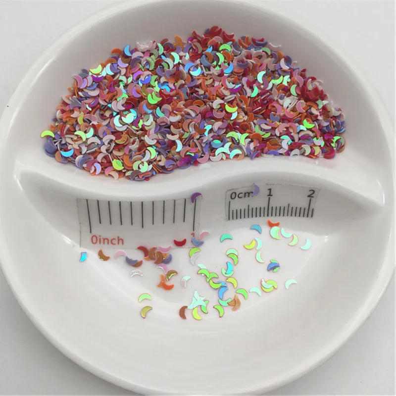 Description Picture 5 of item3mm Moon Shape PVC Loose Sequins Glitter Paillettes for Nail Art Manicure, Wedding Confetti,Accessories for Ornament/Crafts